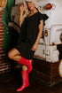 Charming Frilled V Neck Pleated Ruffle Detail Short Shift Dress